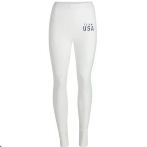 NWT SKIMS Team USA Ribbed Ankle Sport workout jogging Leggings White, Size XS
